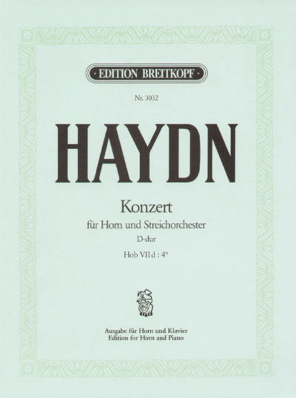 Concerto No 2 Hob 7D No 4 D French Horn Piano Book