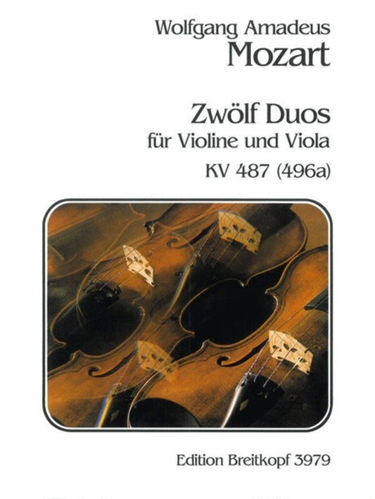 12 Duets For Violin And Viola K 487 (496A) Book