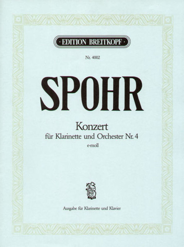 Concerto No 4 E Min clarinet/Piano (Softcover Book)