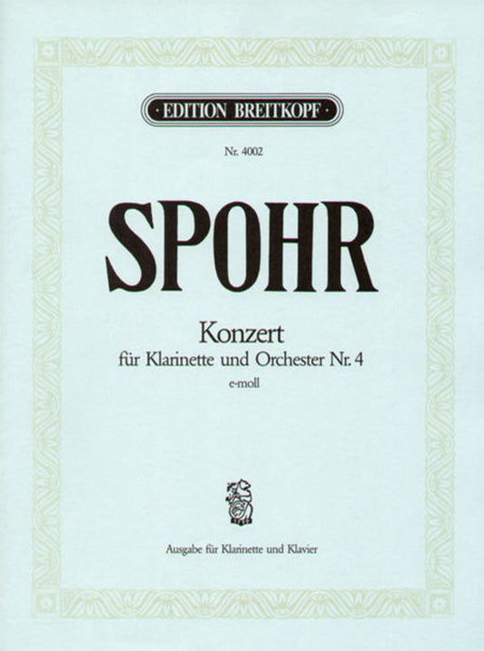 Concerto No 4 E Min clarinet/Piano (Softcover Book)