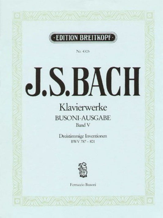 Piano Works Book 5 Bwv 787-801 Inventions Three Pa Book