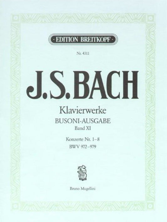 Bach - Piano Works Vol 11 Bwv 972-979 Concertos (Softcover Book)