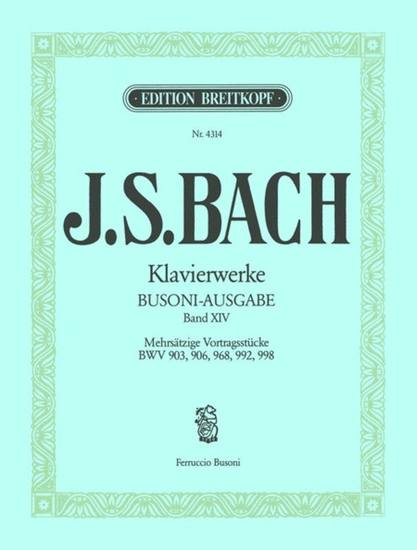 Piano Works Book 14 Bwv 903 906 968 992 998 Book