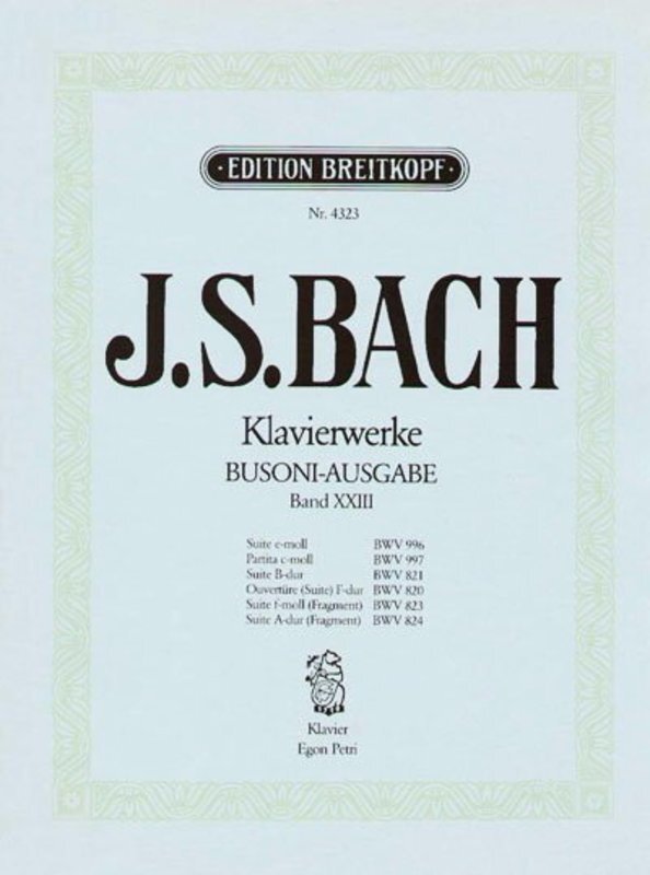 Piano Works Book 23 Bwv 996 997 820 821 823 824 Book