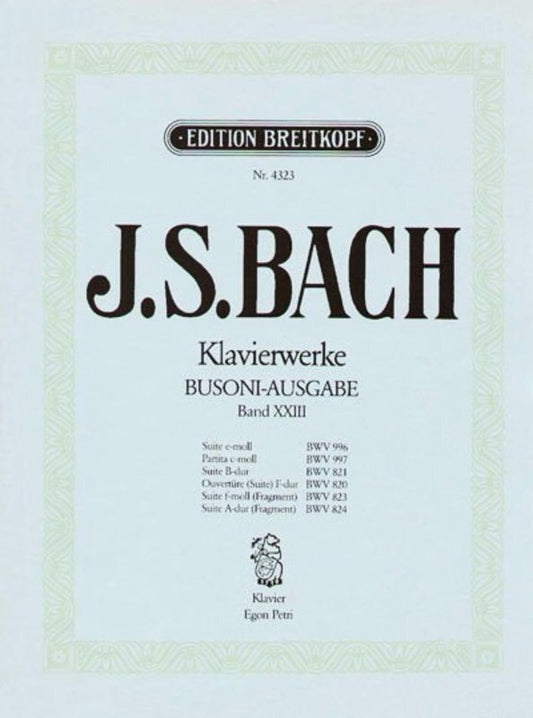 Piano Works Book 23 Bwv 996 997 820 821 823 824 Book