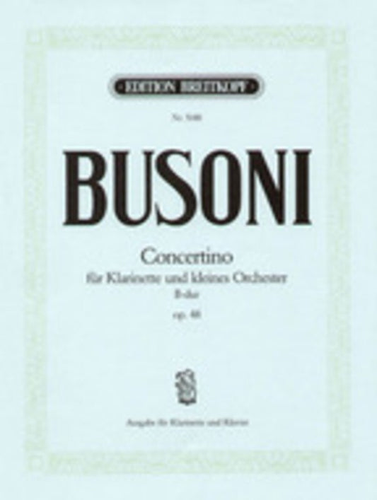 Concertino Op 48 B Flat Ed Taubmann clarinet Piano (Softcover Book)