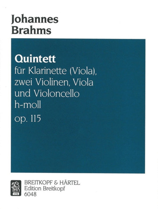 Quintet B Min Op 115 2 Violin Viola Vc clarinet (Vla) Book