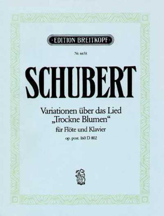 Variations On Trockne Blumen Op 160 Flute/Piano (Softcover Book)