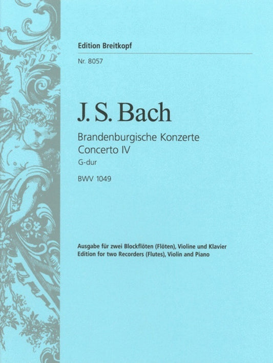 Brandenburg Concerto No 4 G 2Rec (Fl) Violin Piano Book