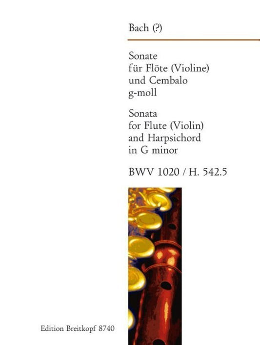 Sonata G Min Bwv 1020 Flute/Piano (Softcover Book)