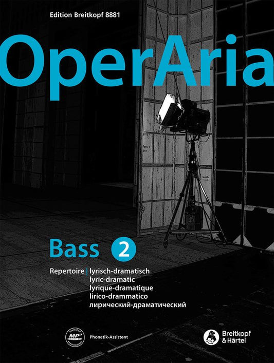 OperAria Bass Vol. 2 by Breitkopf & Härtel, 120 pages, Vocal anthology for training and auditions, includes aria texts and audio files.