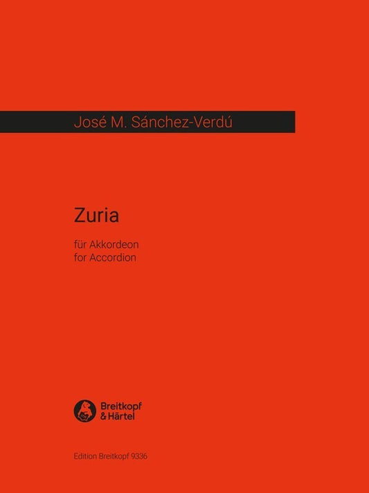 Sanchez-Verdu - Zuria For Accordion (Softcover Book)