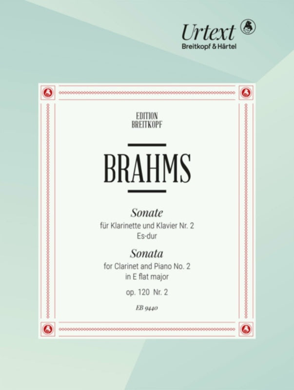 Brahms - Sonata E Flat Major Op 120 No 2 Clarinet/Piano Softcover Book (Clarinet)