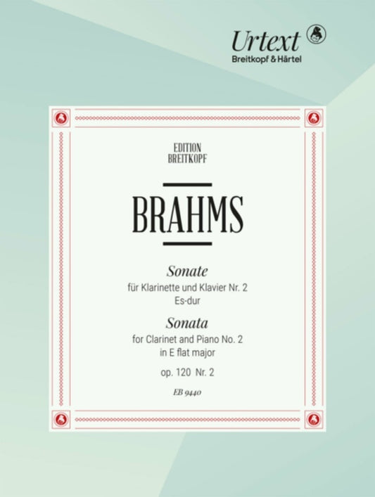 Brahms - Sonata E Flat Major Op 120 No 2 Clarinet/Piano Softcover Book (Clarinet)