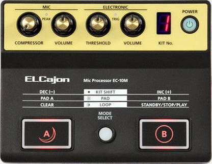 ROLAND EC-10M ELCajon Mic Processor with Clip-On Condenser Mic for Acoustic Cajon - Battery Powered, Compact Sound Enhancer
