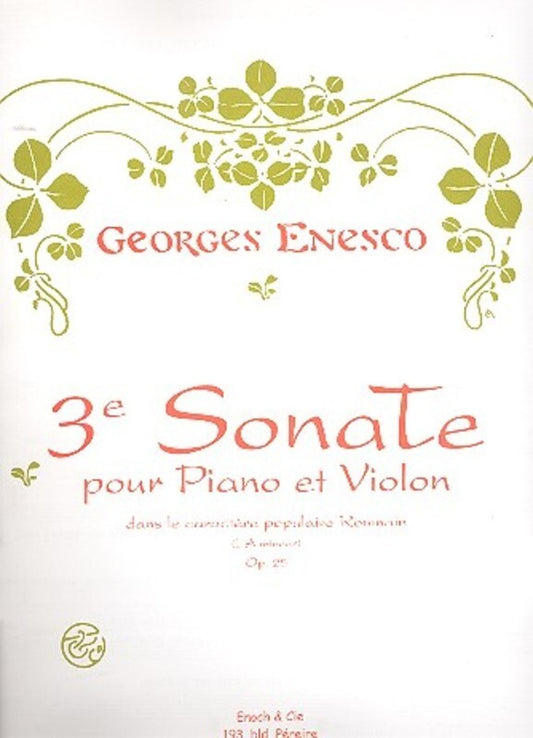 Sonata No 3 Op 25 Violin/Piano Book