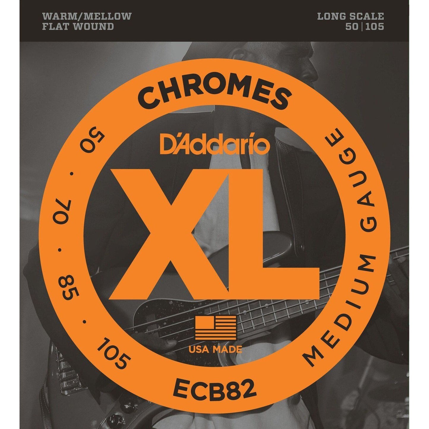 D'Addario XL Chromes Medium Long Scale Flatwound Bass Guitar String Set 50-105 — view 6