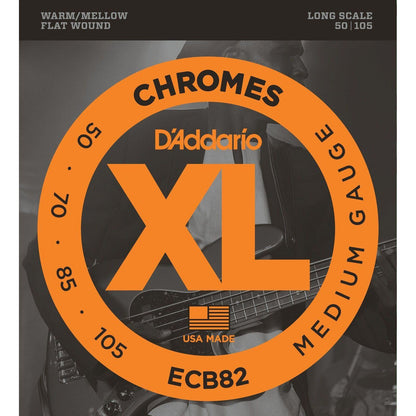 D'Addario XL Chromes Medium Long Scale Flatwound Bass Guitar String Set 50-105 — view 6