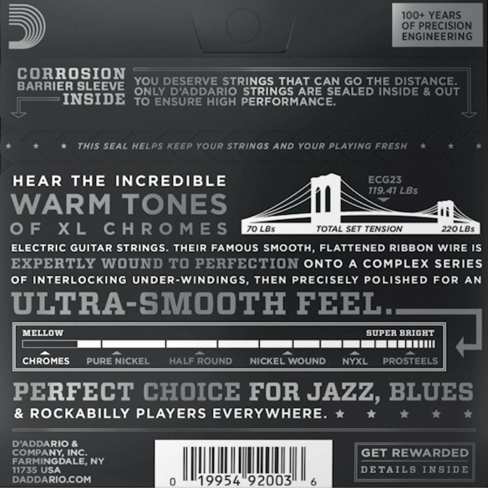 D'Addario Chromes Flatwound Electric Guitar String Set 10/48 — view 4