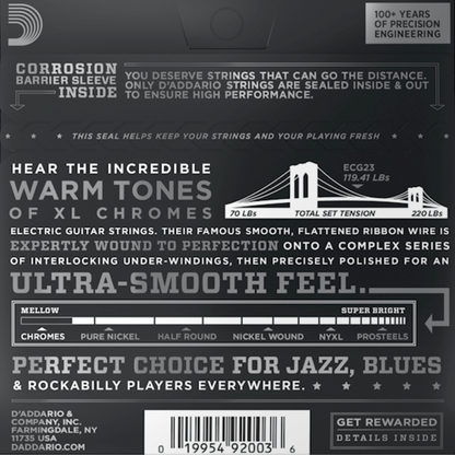 D'Addario Chromes Flatwound Electric Guitar String Set 10/48 — view 4