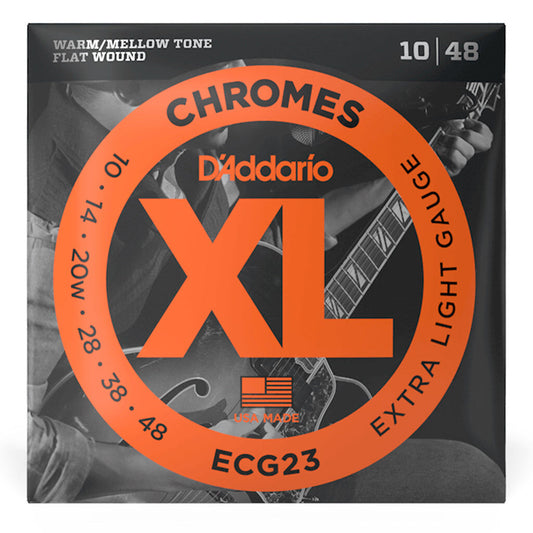 D'Addario Chromes Flatwound Electric Guitar String Set 10/48