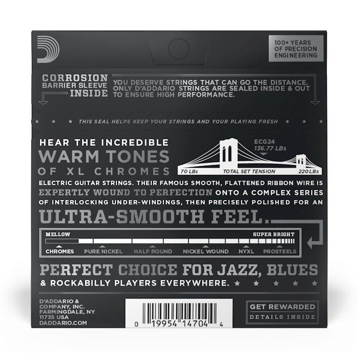 D'Addario Chromes Flatwound Electric Guitar String Set 11/50 for Jazz, R&B, Rockabilly, Pop — view 2