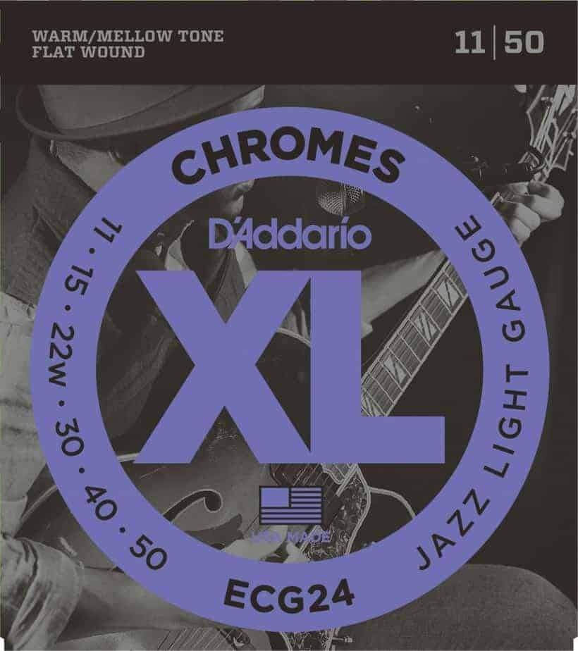D'Addario Chromes Flatwound Electric Guitar String Set 11/50 for Jazz, R&B, Rockabilly, Pop — view 4