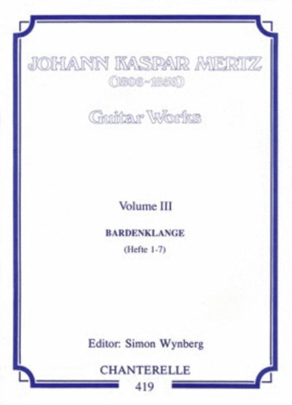 Guitar Works Book 3 Bardenklange Op 13 Books 1-7 Book