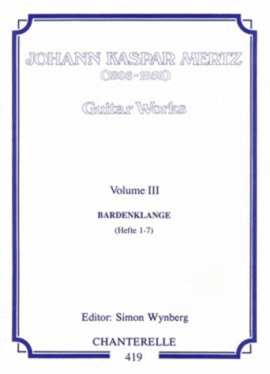 Guitar Works Book 3 Bardenklange Op 13 Books 1-7 Book
