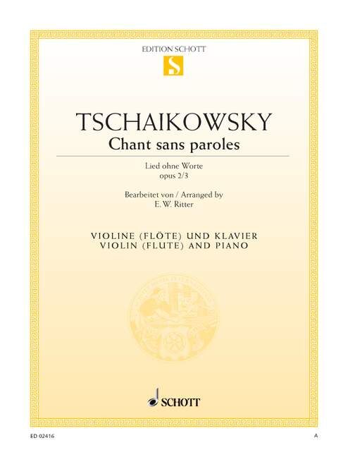 Chant Sans Paroles Op 2 No 3 for Violin and Piano Sheet Music