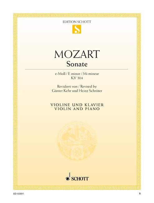 Sonata in E Minor K 304 for Violin and Piano Sheet Music