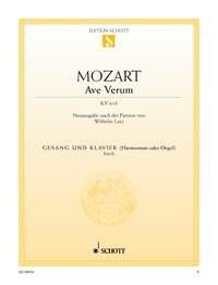 Mozart - Ave Verum K 618 for High Voice/Piano, Schott Music, 4 Pages