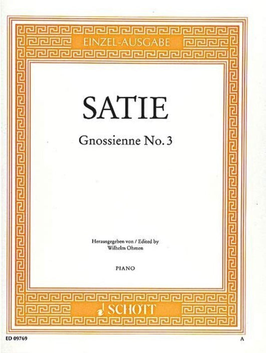 Satie - Gnossienne No 3 Piano (Softcover Book)