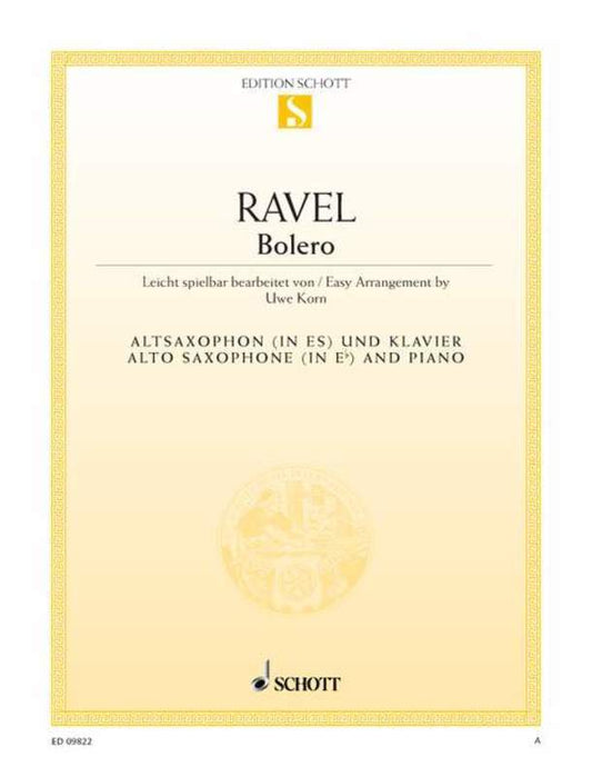 Ravel - Bolero Easy Alto Sax/Piano (Softcover Book)
