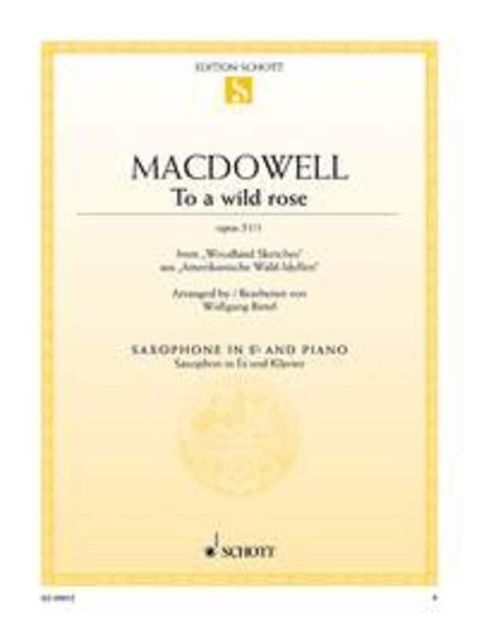 To A Wild Rose Op 51 No 1 Arr Birtel for Alto Saxophone