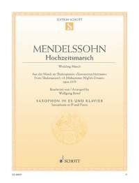 Wedding March for Alto Saxophone and Piano by Felix Mendelssohn, 10 Pages, Schott Music