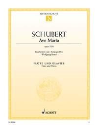 Schubert - Ave Maria Op. 52 No. 6 for Flute and Piano, Arranged by Wolfgang Birtel, Publisher: Schott Music, 6 Pages