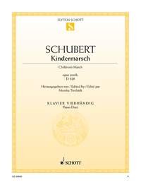 Schubert Children's March D 928 Piano Duet Sheet Music