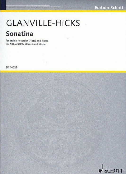 Glanville-Hicks - Sonatina Treble Recorder (Flute)/Piano (Softcover Book)