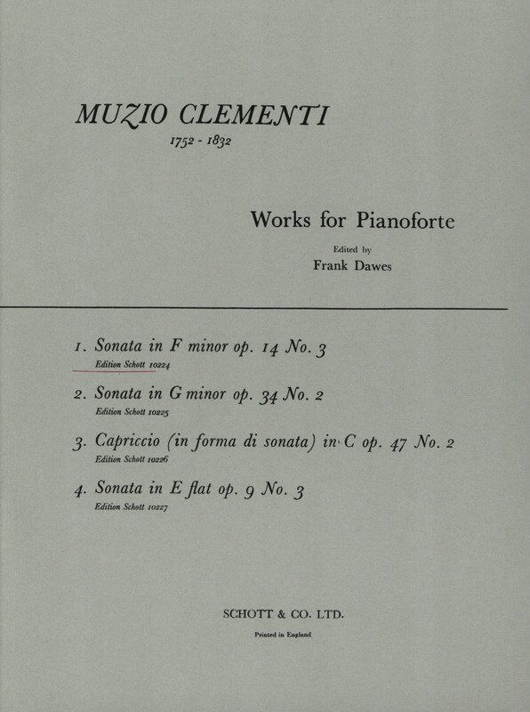 Clementi Sonata F Minor Op. 14 No. 3 for Piano - Schott Music, 20 Pages