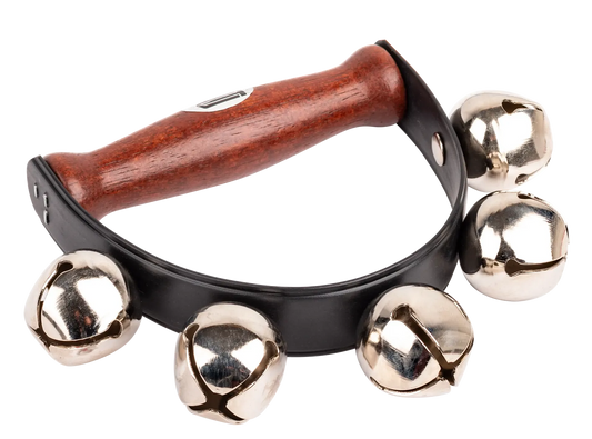Mitello Pro Series 5-Bell Large Tambourine with Wooden Handle