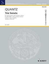 Quantz Trio Sonata in C Major for Treble Recorder, Violin, and Basso Continuo, 32 Pages, Published by Schott Music