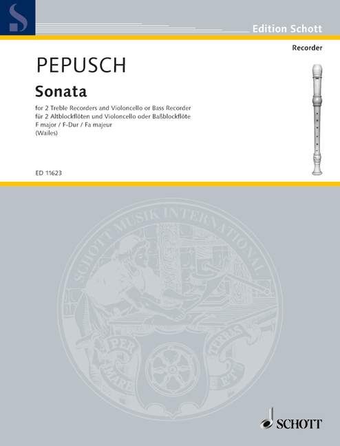 Sonata in F for Treble Recorder and Cello Sheet Music