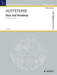 HOTTETERRE - Duo and Rondeau for 2 Treble Recorders, Schott Music, 8 Pages