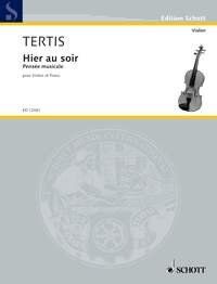 Tertis - Hier Au Soir for Violin and Piano