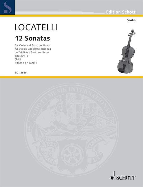 Locatelli 12 Sonatas for Violin Op 6 Vol 1 Nos 1-6 Sheet Music