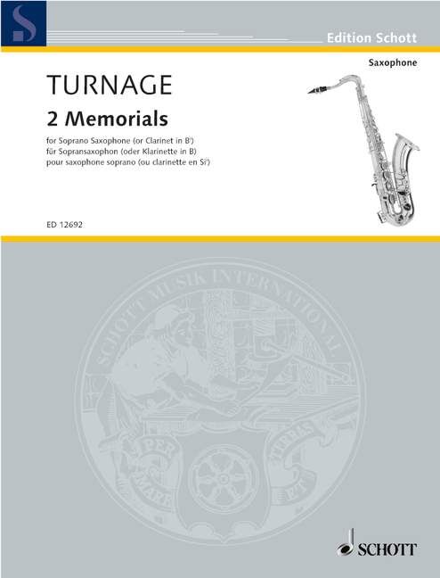2 Memorials for Soprano Saxophone Sheet Music