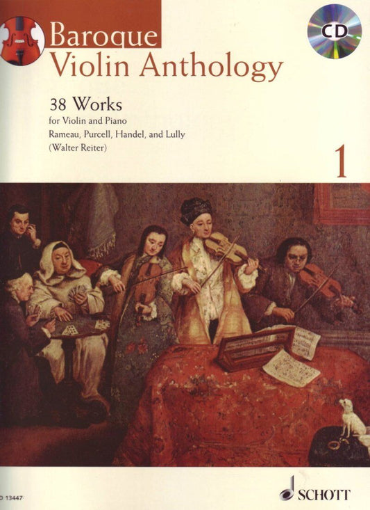 Baroque Violin Anthology Vol 1 by Walter Reiter - 38 Pieces for Violin & Keyboard, Schott Music, 88 Pages, Includes Composer Biographies & MP3