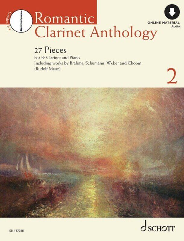 Romantic Clarinet Anthology 2 by Schott Music, 80 Pages, Clarinet and Piano Arrangements