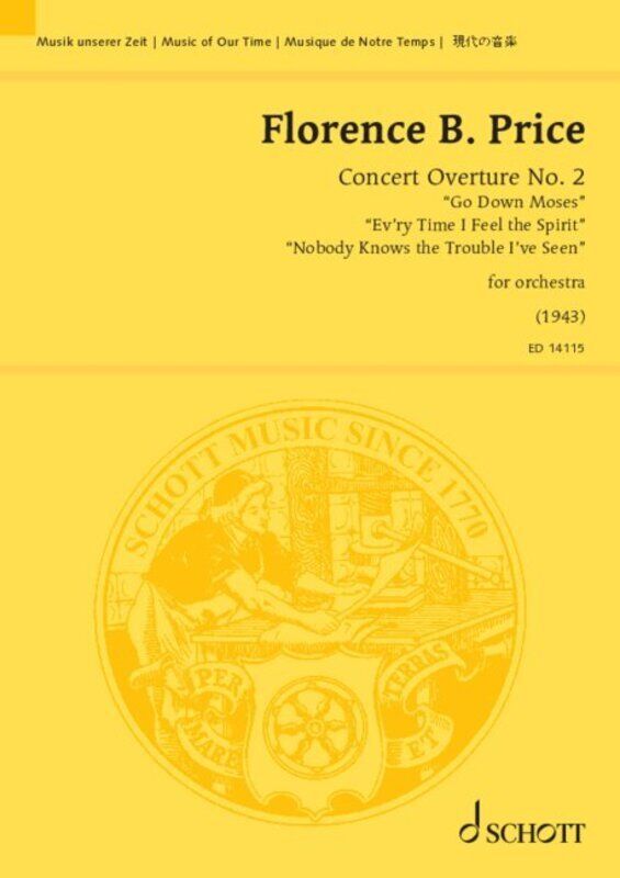Concert Overture No. 2 for Orchestra Study Score by Florence Beatrice Price